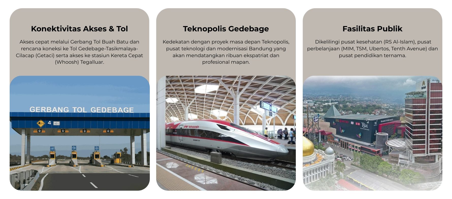 Tiga Episentrum Infrastruktur